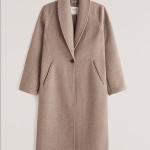 Abercrombie & Fitch Wool-Blend Double Cloth Blanket Coat